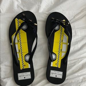 Kate Spade Black and Yellow Taxi Sandals